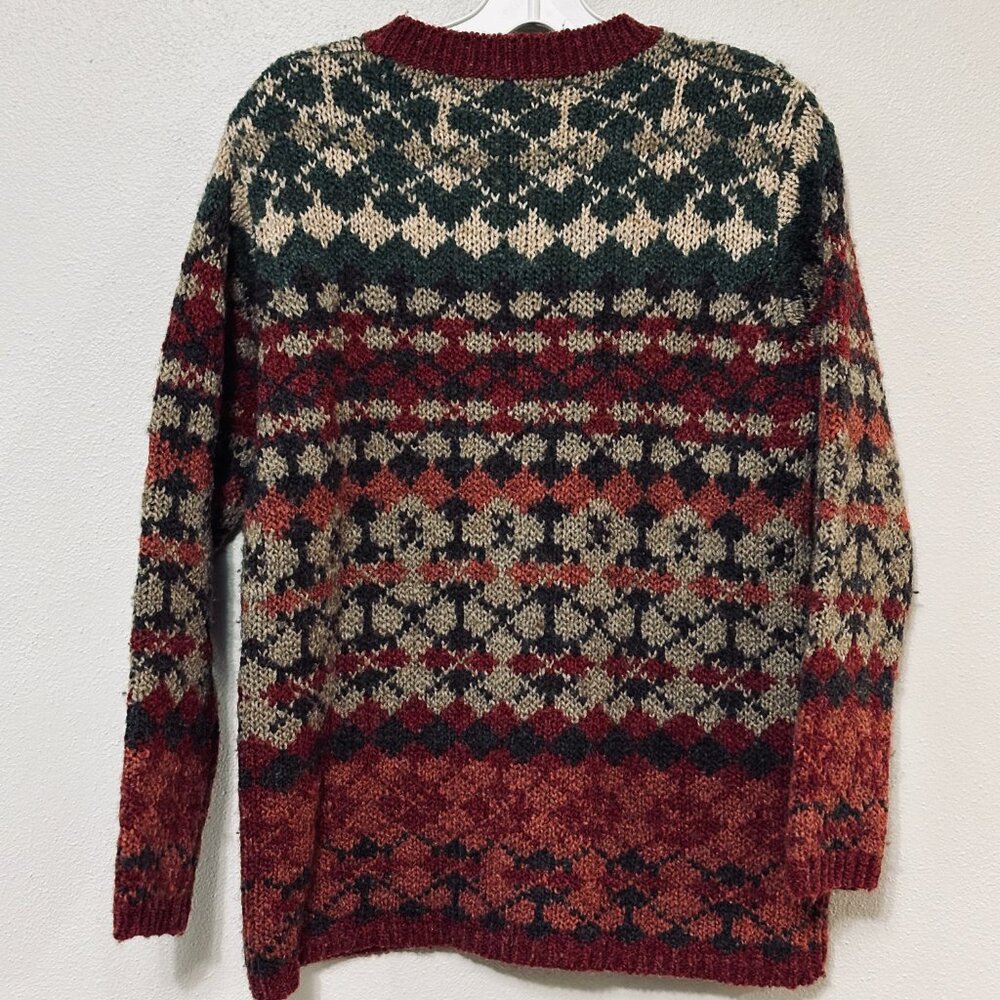Acrylic Wool Blend Sweater Oversized Small Eclectic Gradpa